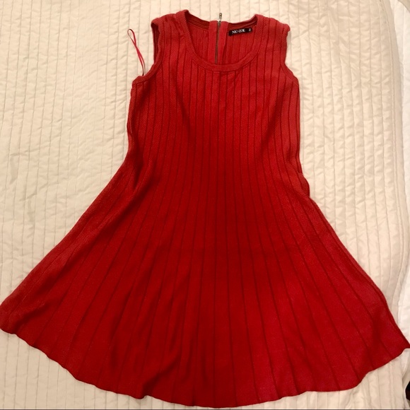 Nic + Zoe red knitwear bodycon flared dress dress. Size M Petite. EUC. - Picture 6 of 9